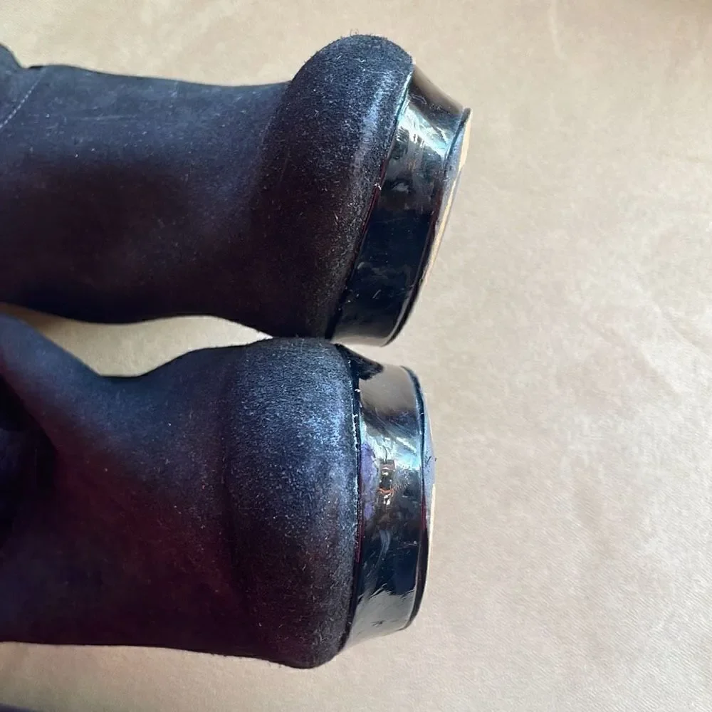 Nine West Destry Black Suede Over The Knee OTK Boots 6.5